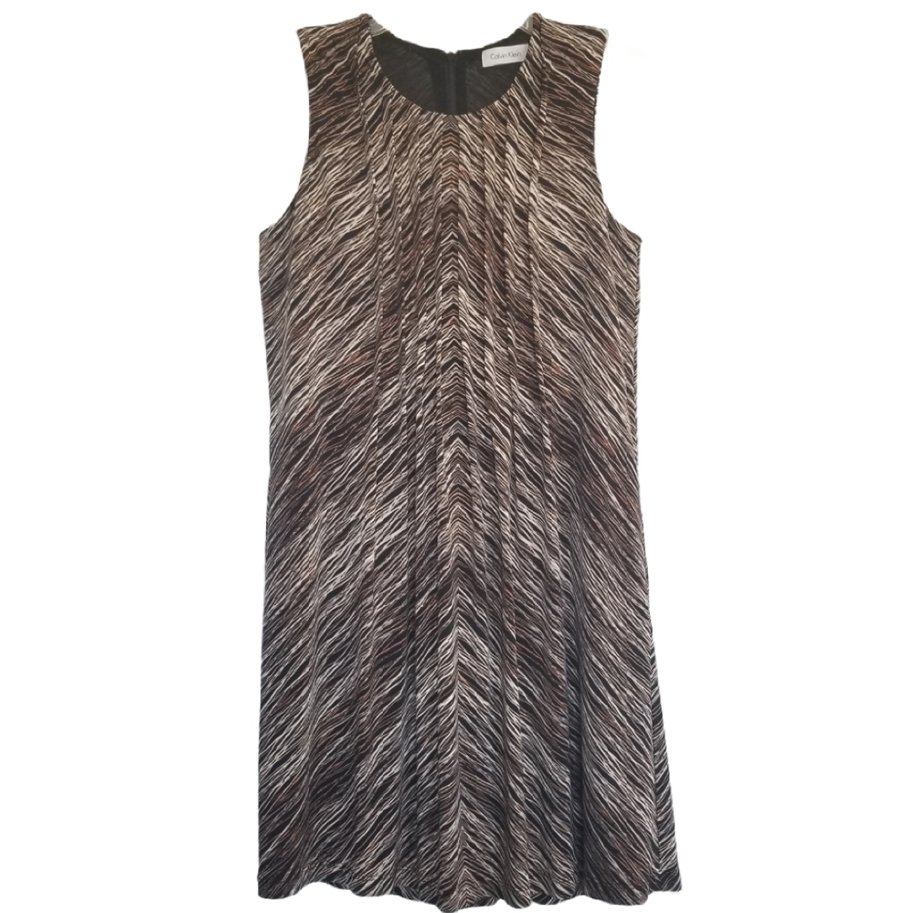 Calvin Klein Sleeveless Shift Dress Pleated